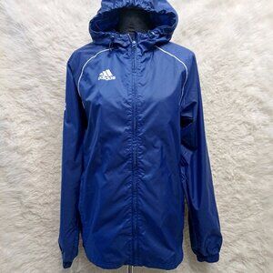 Adidas Unisex Blue Hoodie Full Zip Rain Jacket Size XS